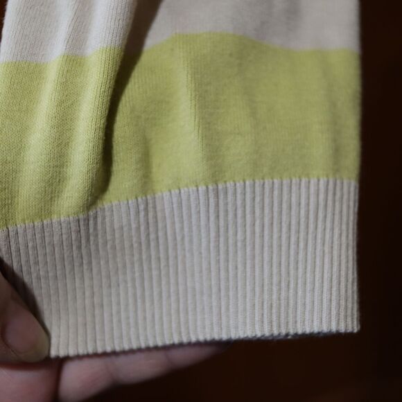 Ted Baker Men’s Preppy Yellow Gray Stripe Cotton Crewneck Sweater Medium Chic - Picture 6 of 13